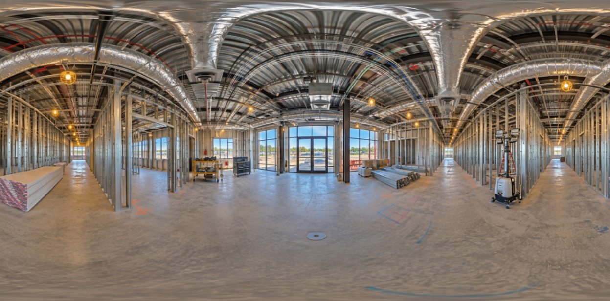 Representative 360-degree visual documentation of a commercial construction environment.